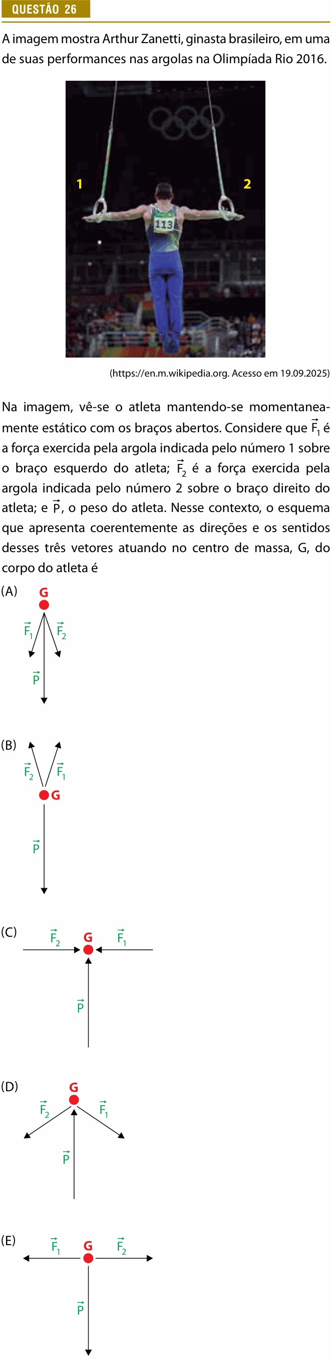 Enunciado da questão 26 de Física do Provão Paulista 2025 (3ª série, 2ª aplicação)