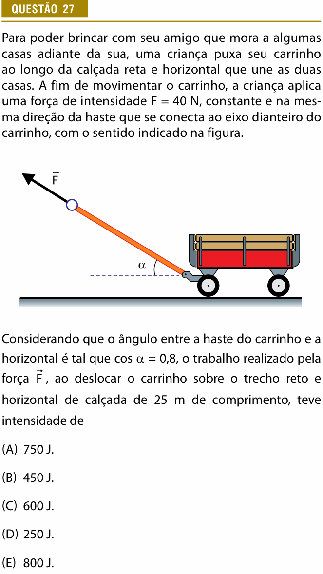 Enunciado da questão 27 de Física do Provão Paulista 2025 (3ª série, 2ª aplicação)