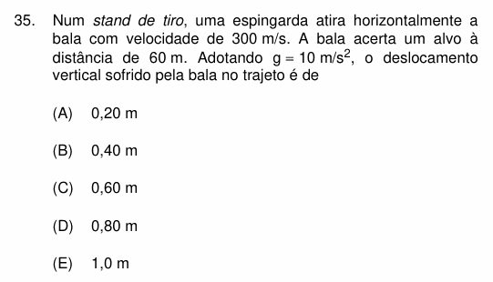 Enunciado da questão 35 de Física do PUC-Campinas 2003