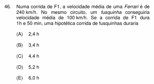 Enunciado da questão 46 de Física do PUC-Campinas 2003