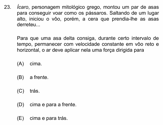 Enunciado da questão 23 de Física do PUC-Campinas 2004