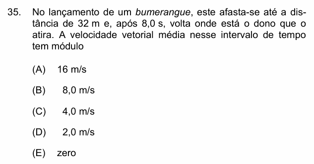 Enunciado da questão 35 de Física do PUC-Campinas 2004