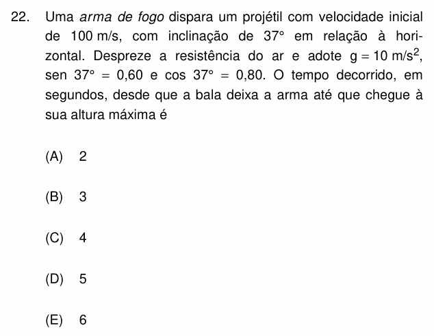 Enunciado da questão 22 de Física do PUC-Campinas 2007