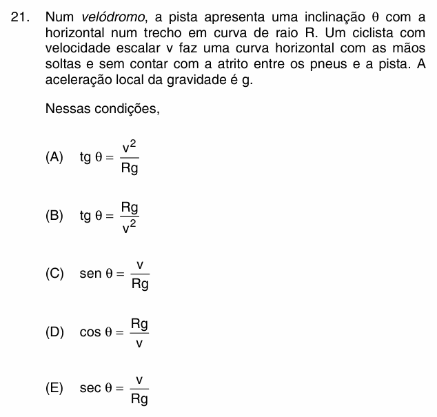 Enunciado da questão 21 de Física do PUC-Campinas 2008