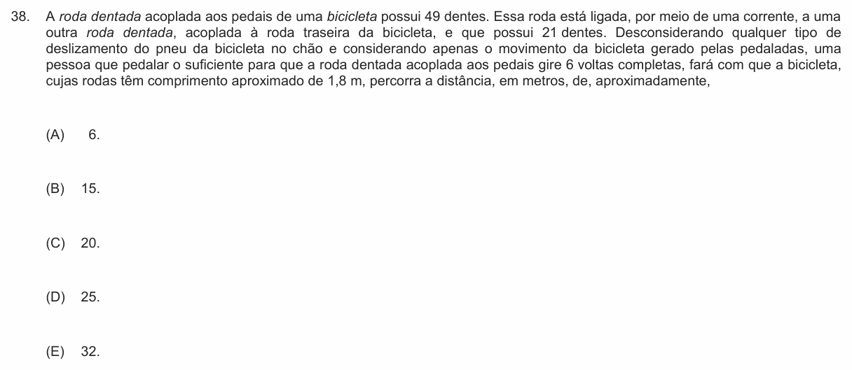 Enunciado da questão 38 de Física do PUC-Campinas 2013