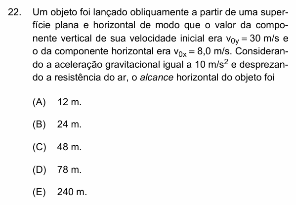Enunciado da questão 22 de Física do PUC-Campinas 2018