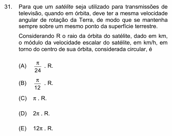 Enunciado da questão 31 de Física do PUC-Campinas 2018