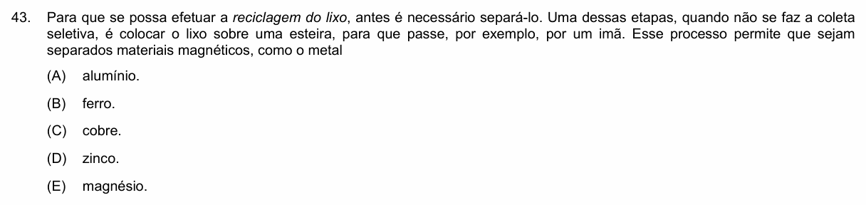 Enunciado da questão 43 de Física do PUC-Campinas 2018