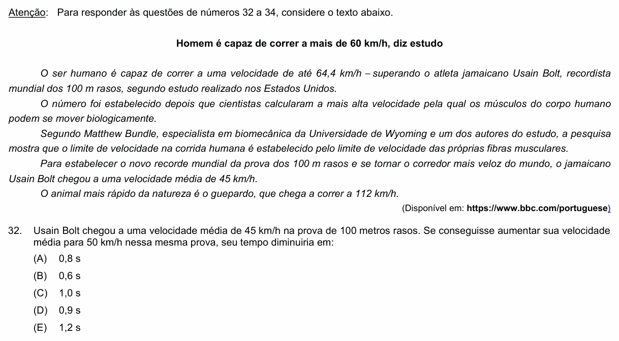 Enunciado da questão 32 de Física do PUC-Campinas 2022