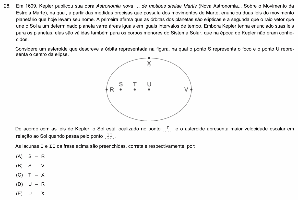 Enunciado da questão 28 de Física do PUC-Campinas 2023