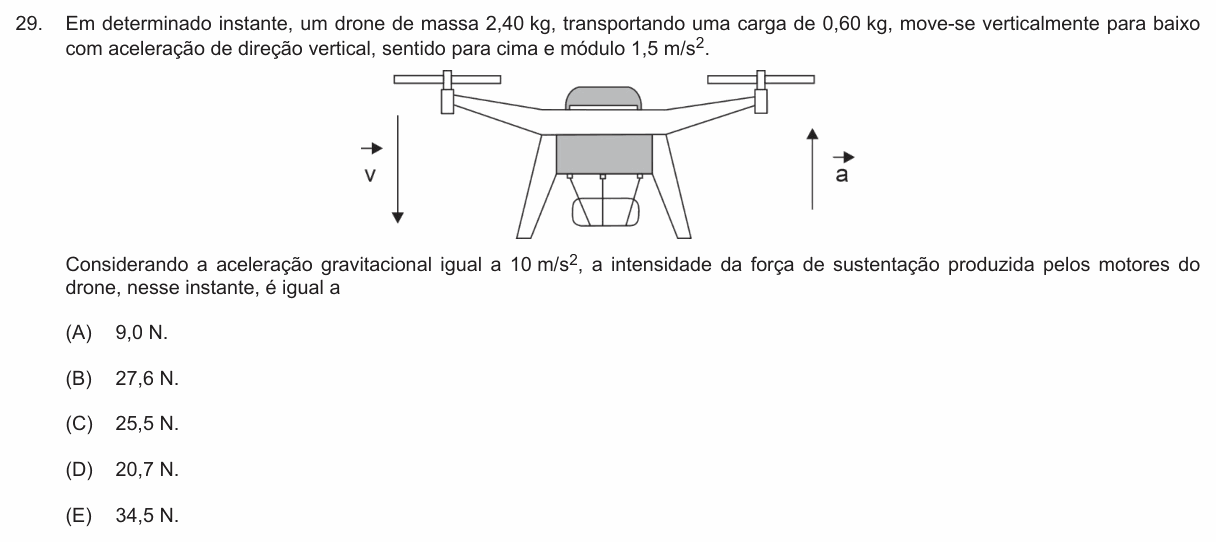 Enunciado da questão 29 de Física do PUC-Campinas 2026