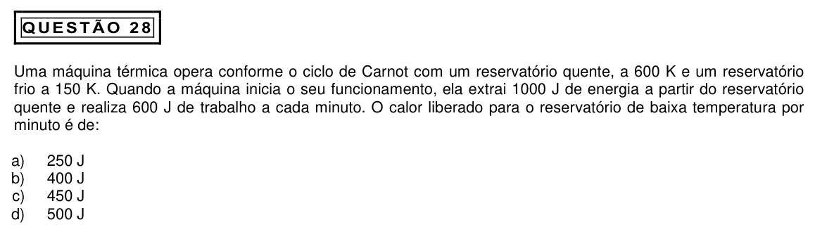 Enunciado da questão 28 de Física do PUC Minas 2015 (2º semestre, interior)