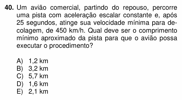 Enunciado da questão 40 de Física do PUC-PR 2014 (inverno)