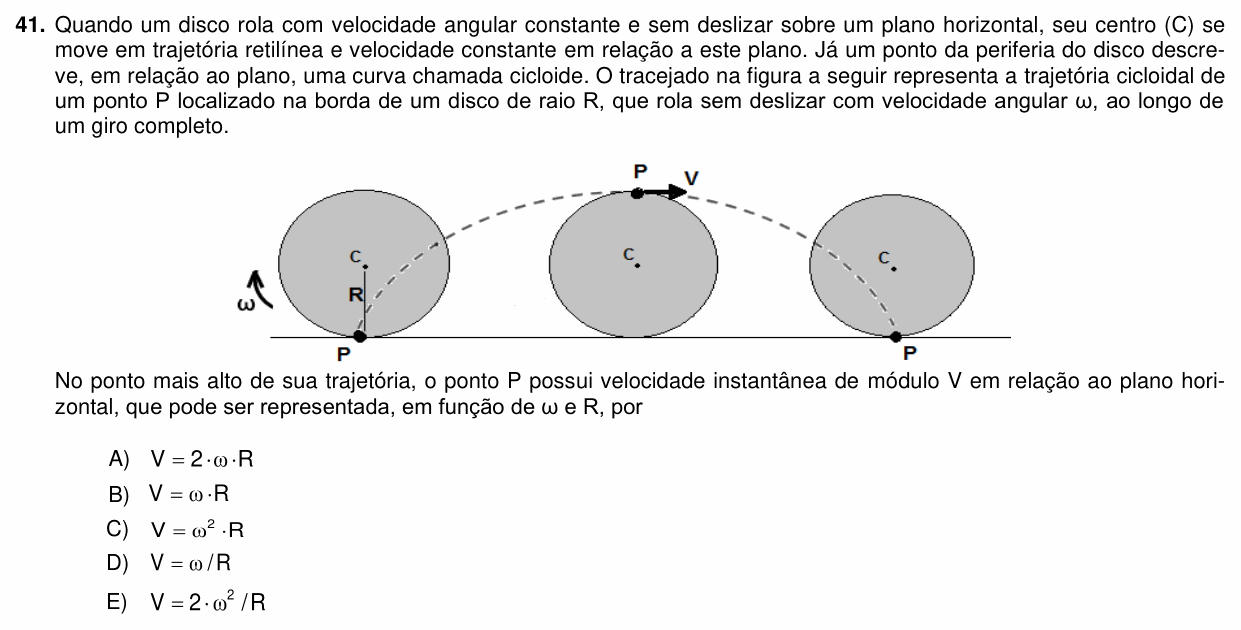 Enunciado da questão 41 de Física do PUC-PR 2022 (inverno, Medicina)