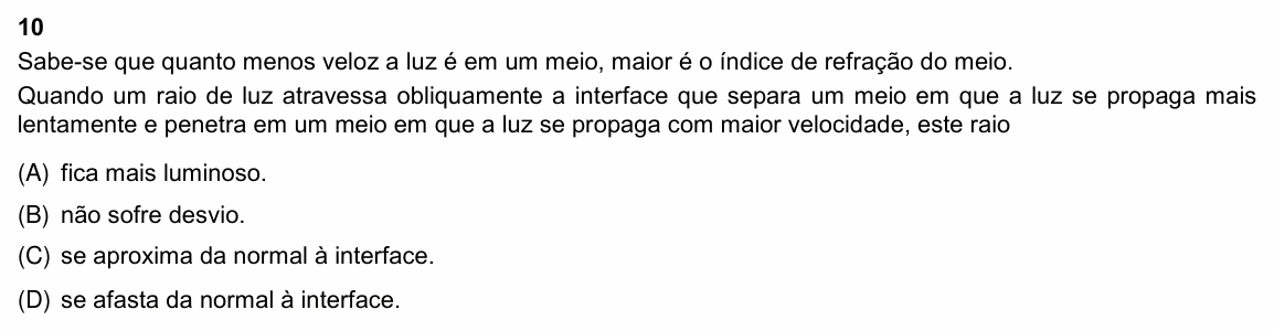 Enunciado da questão 10 de Física do PUC-Rio 2022 (Grupos 1 e 3)