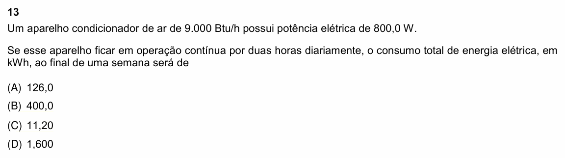 Enunciado da questão 13 de Física do PUC-Rio 2022 (Grupos 2, 4 e 5)