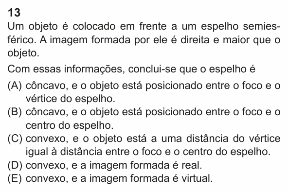 Enunciado da questão 13 de Física do PUC-Rio 2023 (Grupo 1)