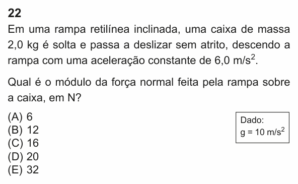 Enunciado da questão 22 de Física do PUC-Rio 2023 (Grupo 2)
