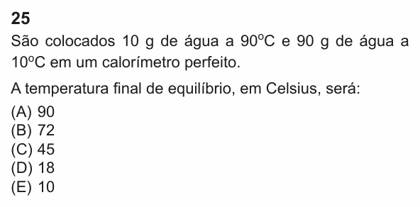 Enunciado da questão 25 de Física do PUC-Rio 2023 (Grupo 2)