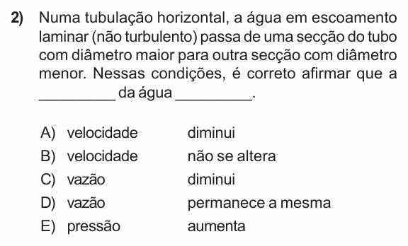 Enunciado da questão 2 de Física do PUC-RS 2011