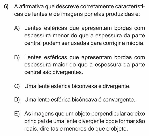 Enunciado da questão 6 de Física do PUC-RS 2011