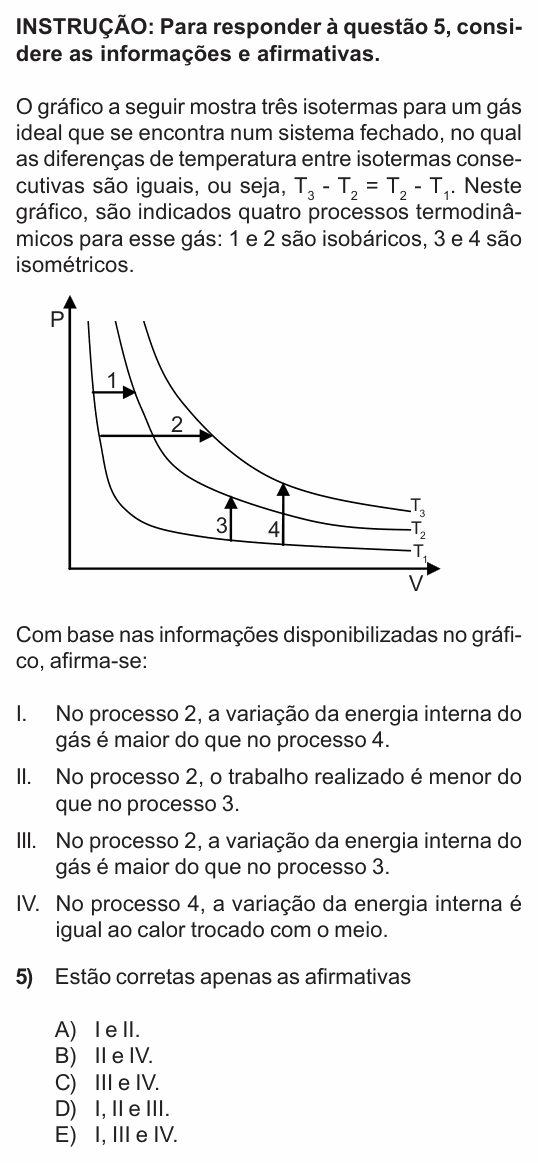 Enunciado da questão 5 de Física do PUC-RS 2011 (inverno)