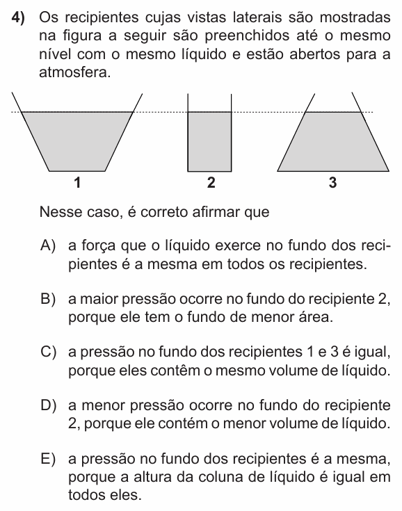 Enunciado da questão 4 de Física do PUC-RS 2012 (inverno)