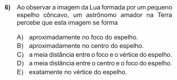Enunciado da questão 6 de Física do PUC-RS 2013