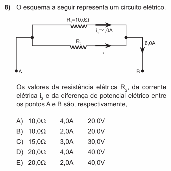 Enunciado da questão 8 de Física do PUC-RS 2013 (inverno)