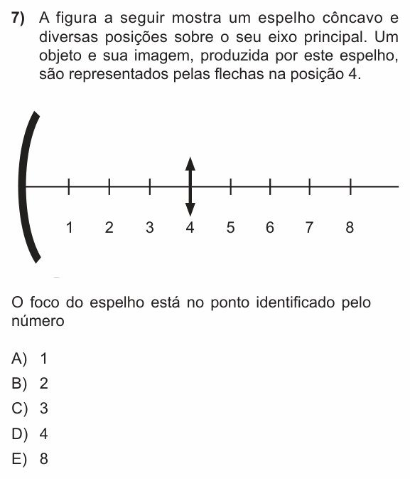 Enunciado da questão 7 de Física do PUC-RS 2014