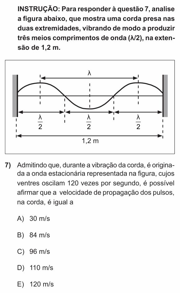 Enunciado da questão 7 de Física do PUC-RS 2014 (inverno)