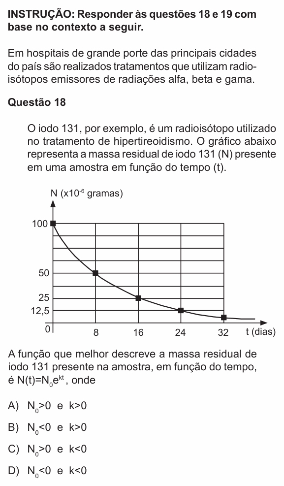 Enunciado da questão 18 de Física do PUC-RS 2018