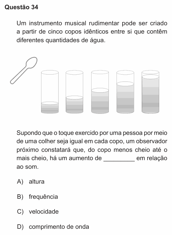Enunciado da questão 34 de Física do PUC-RS 2021