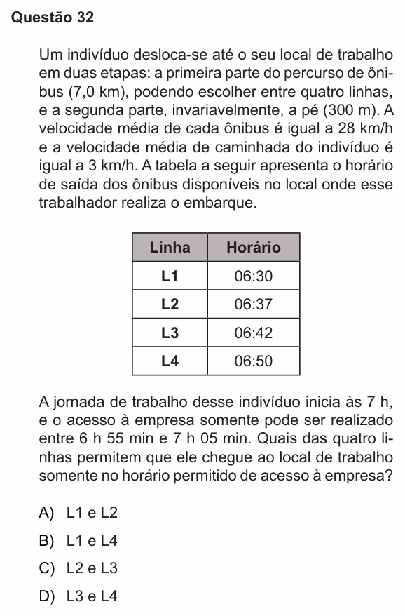 Enunciado da questão 32 de Física do PUC-RS 2024