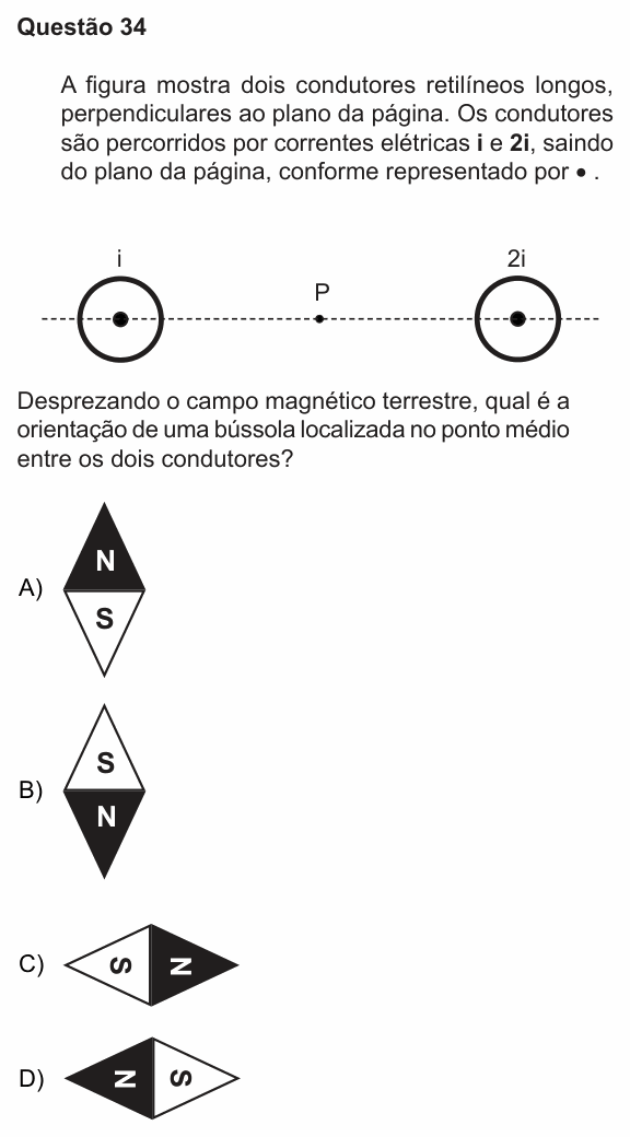 Enunciado da questão 34 de Física do PUC-RS 2024