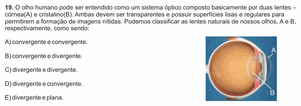Enunciado da questão 19 de Física do PUC-SP 2010