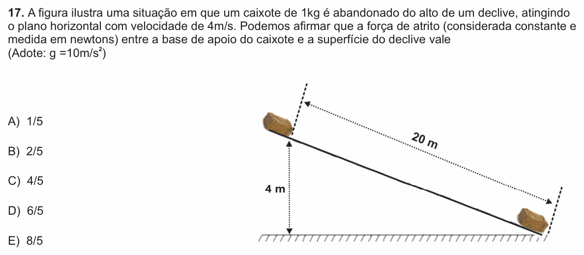 Enunciado da questão 17 de Física do PUC-SP 2011 (inverno)