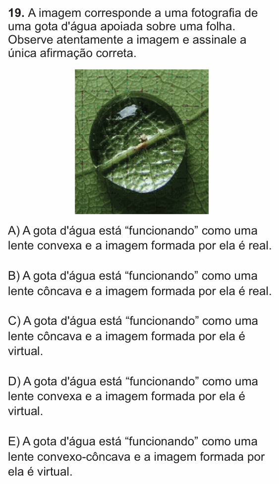 Enunciado da questão 19 de Física do PUC-SP 2011 (inverno)