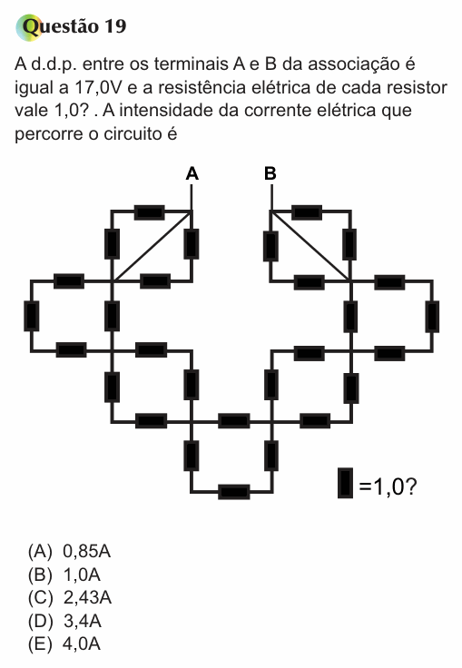 Enunciado da questão 19 de Física do PUC-SP 2013 (inverno)