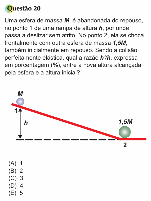 Enunciado da questão 20 de Física do PUC-SP 2013 (inverno)