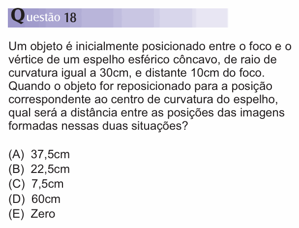 Enunciado da questão 18 de Física do PUC-SP 2013