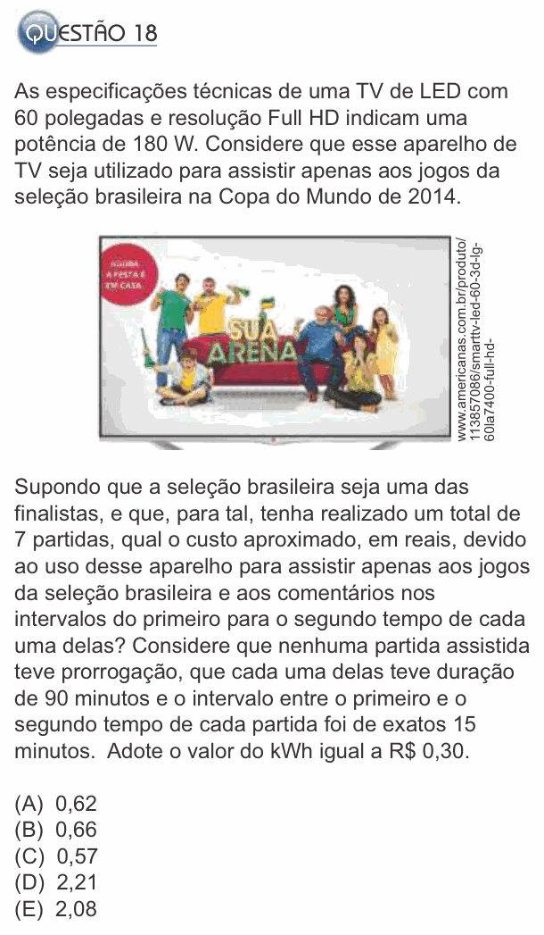 Enunciado da questão 18 de Física do PUC-SP 2014 (inverno)