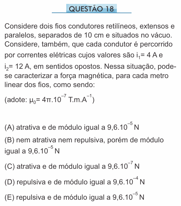 Enunciado da questão 18 de Física do PUC-SP 2015 (inverno)