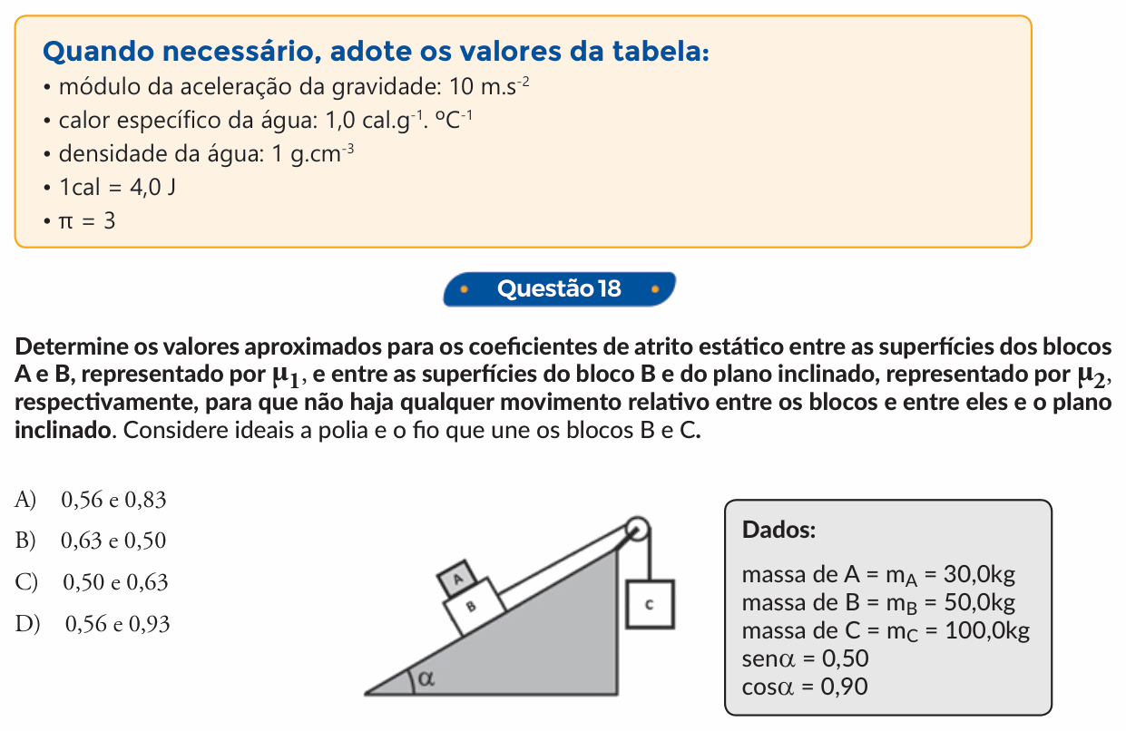 Enunciado da questão 18 de Física do PUC-SP 2018 (inverno)