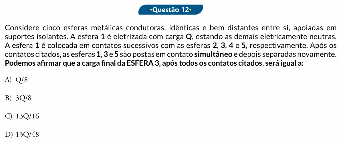 Enunciado da questão 12 de Física do PUC-SP 2019 (inverno)