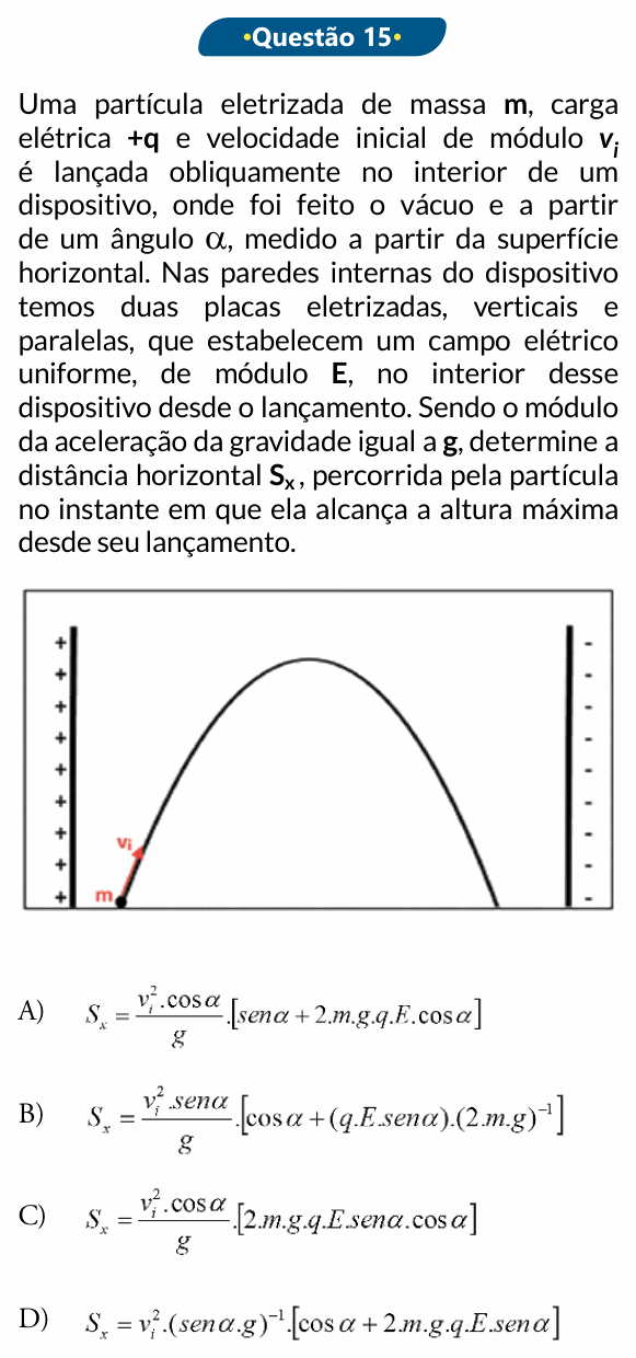 Enunciado da questão 15 de Física do PUC-SP 2019 (inverno)