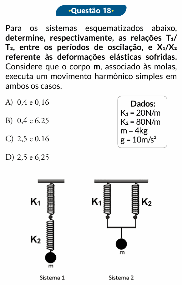 Enunciado da questão 18 de Física do PUC-SP 2019 (inverno)