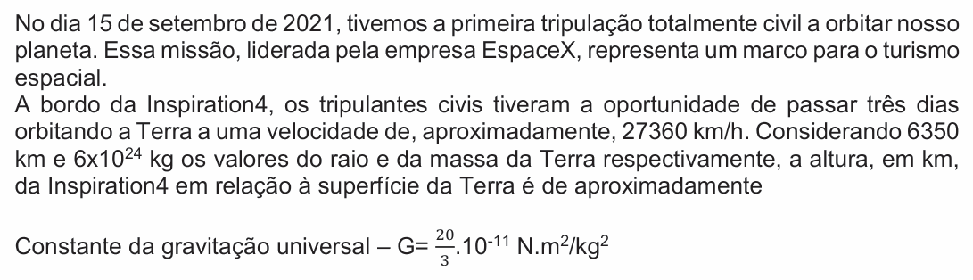Enunciado da questão 10 de Física do PUC-SP 2022 (inverno, Parte B)