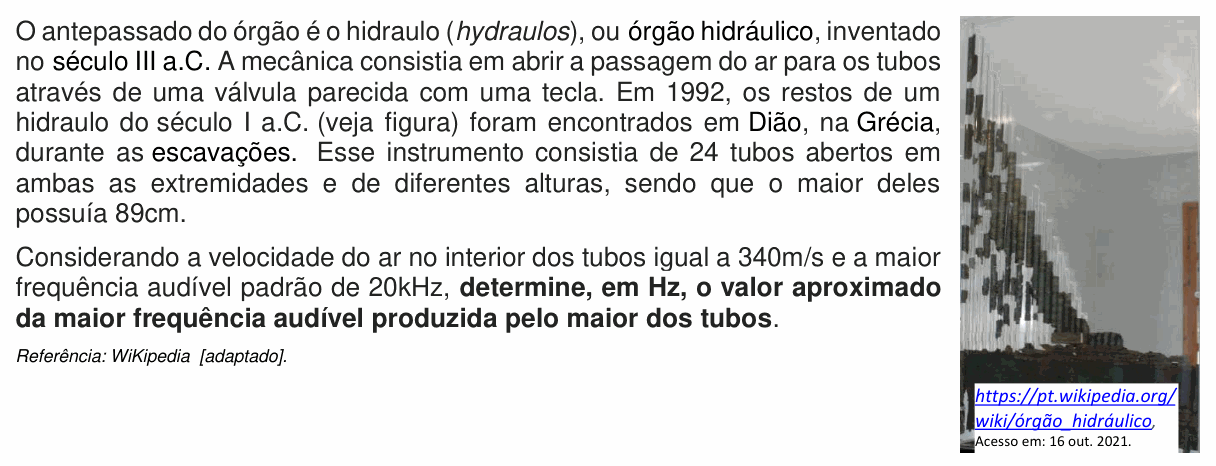 Enunciado da questão 7 de Física do PUC-SP 2022 (Parte B)