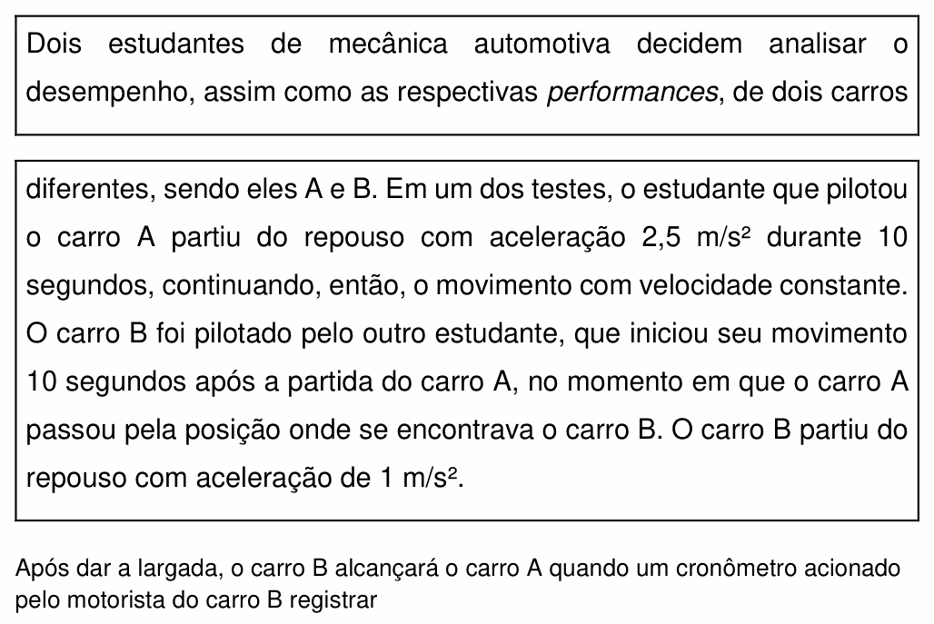 Enunciado da questão 14 de Física do PUC-SP 2023 (Parte B)